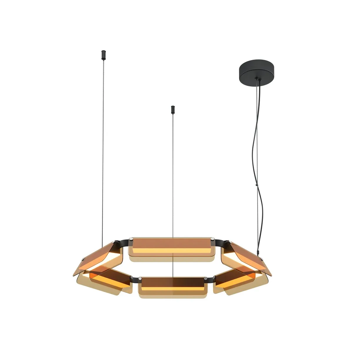 MOD296PL-L40BC3K Подвесной Светильник Modern 3000K 120.0° IP 20 Металл, Стекло LED Черный Янтарный 40Вт