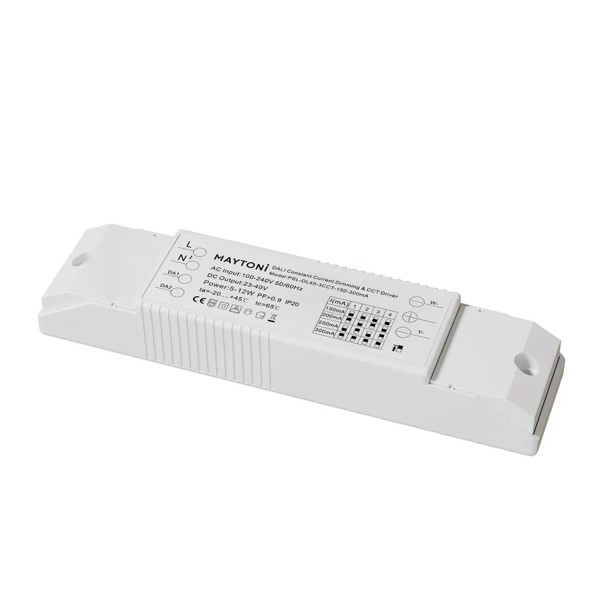 PSL-DL40-3CCT-150-300mA Светильник DALI 0K 36° IP 20 Пластик Белый 12Вт