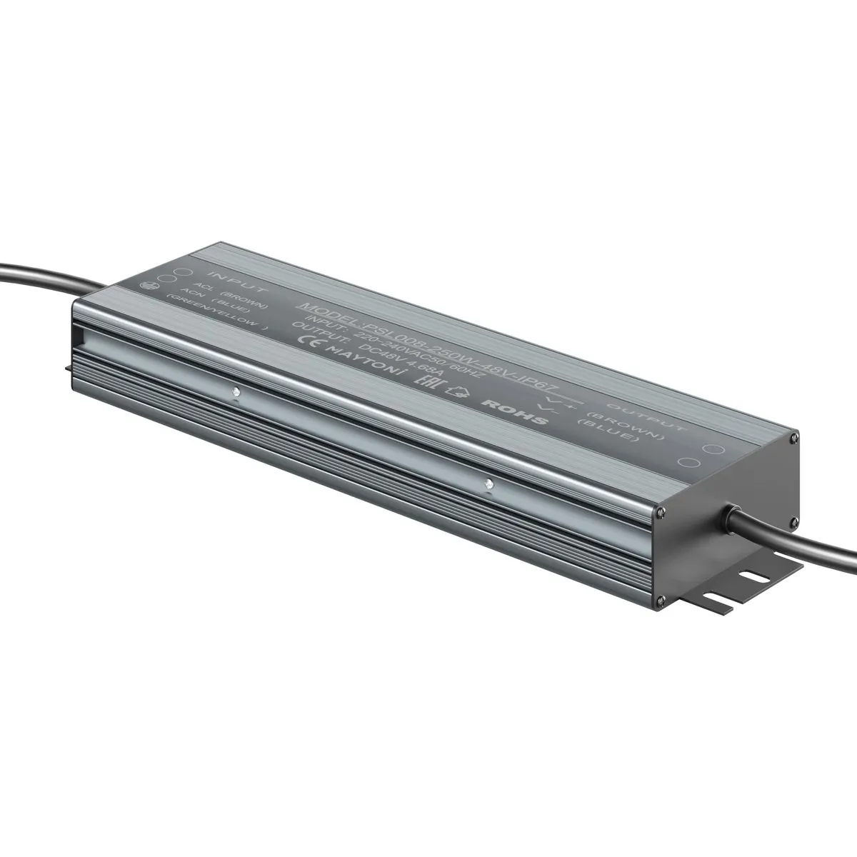 PSL008-250W-48V-IP67 Светильник Блоки питания 48В 0K 120° IP 67 Алюминий Серебро 250Вт