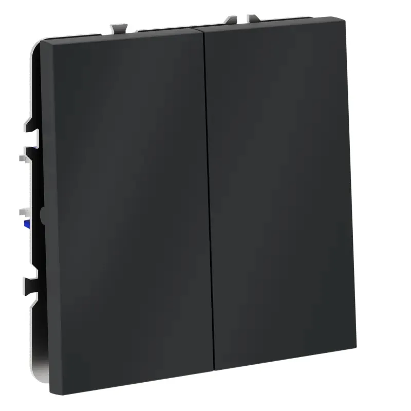 VLS020507 Перекрестный переключатель встраиваемый VOLTUM S70 двухклавишный 10А, (графит)