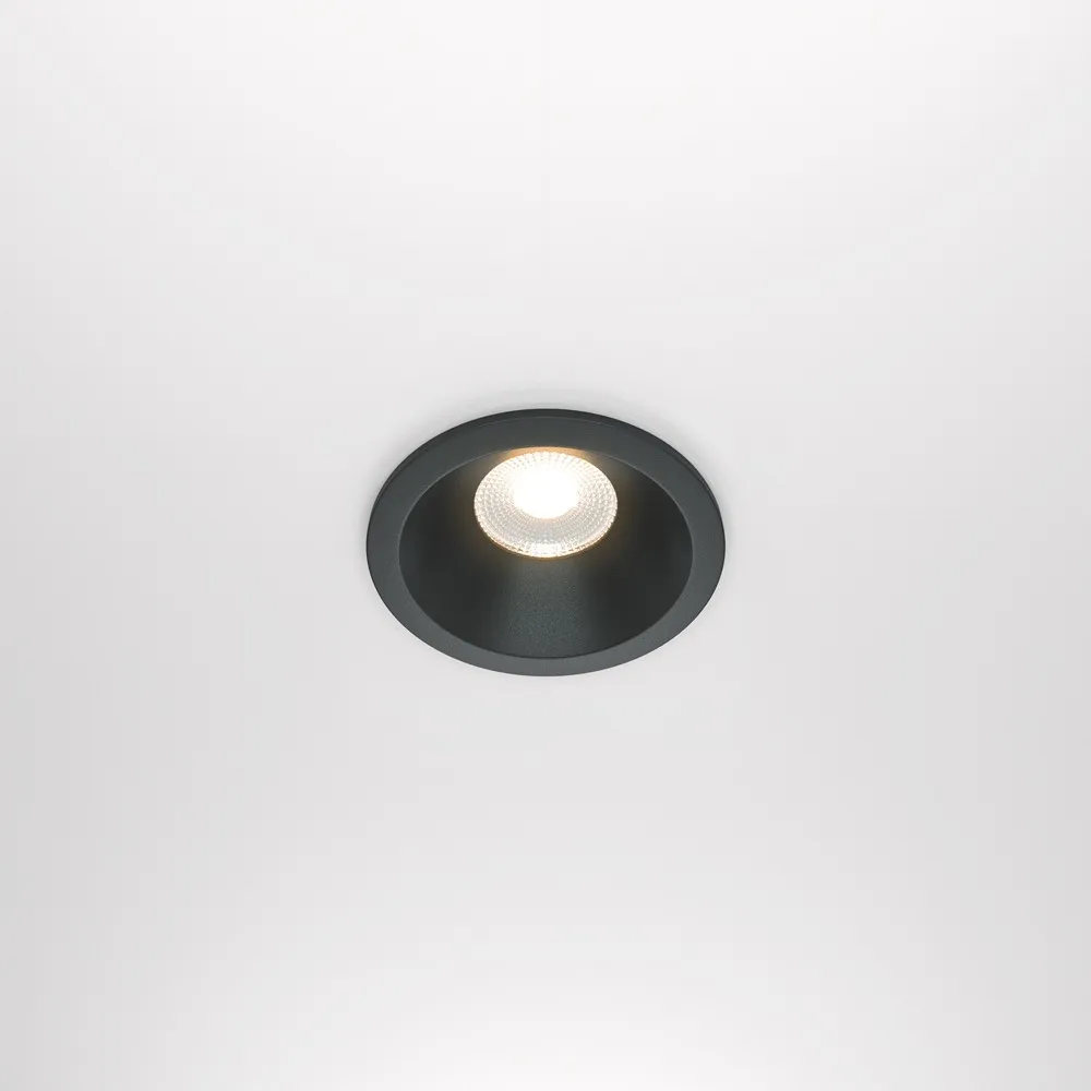DL034-2-L12B Встраиваемый Светильник Downlight 3000K 60.0° IP 65 Алюминий LED Черный 12Вт