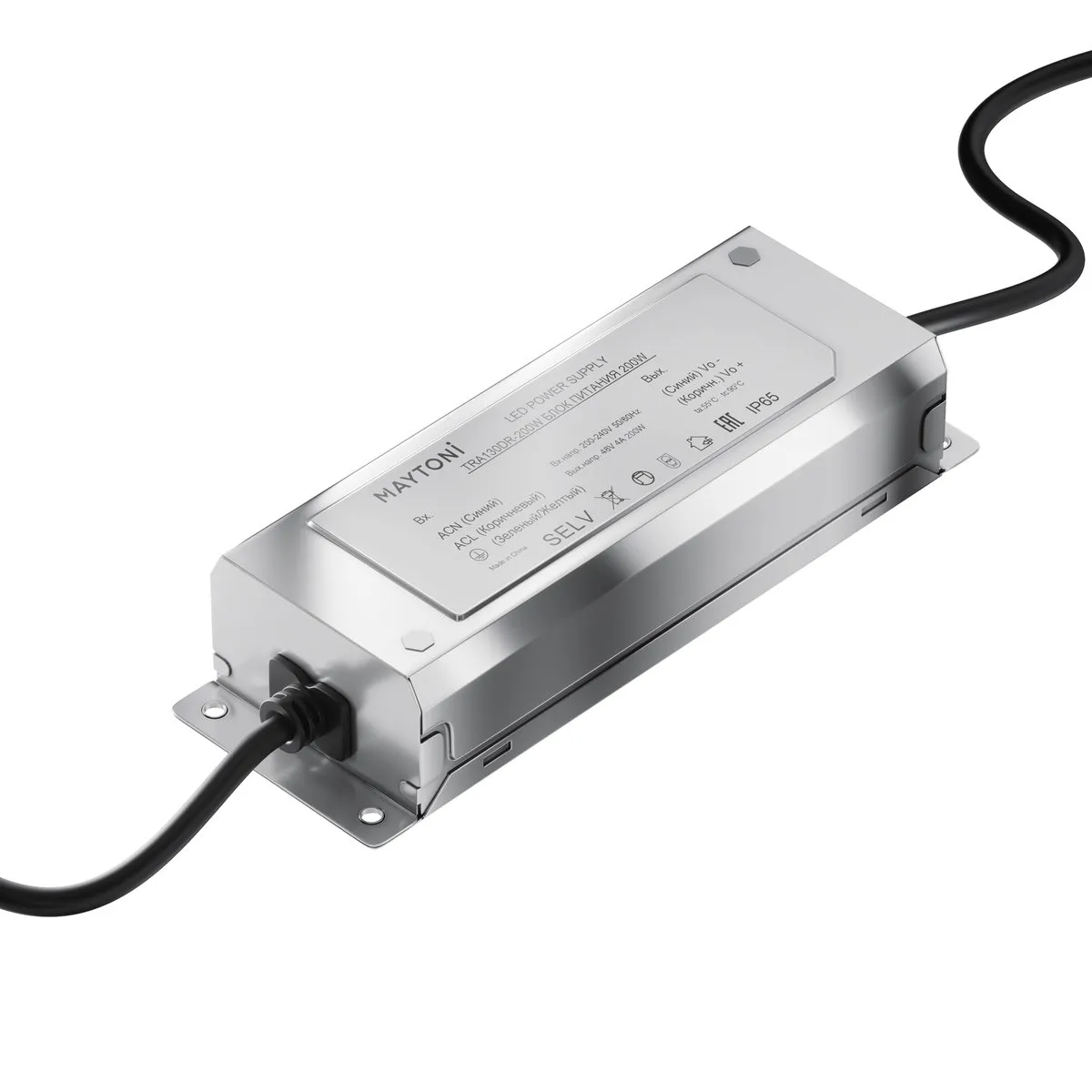 TRA130DR-200W Светильник Блоки питания 48В 0K 120° IP 65 Алюминий Серебро 200Вт
