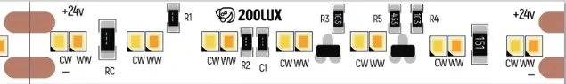 Лента Dim-to-Warm 3M-300LSE 10,5W 1800-4000K 24V, 2216, 224Led/m,1050Lm/м,CRI92+, 10mm, 7 лет 200LUX