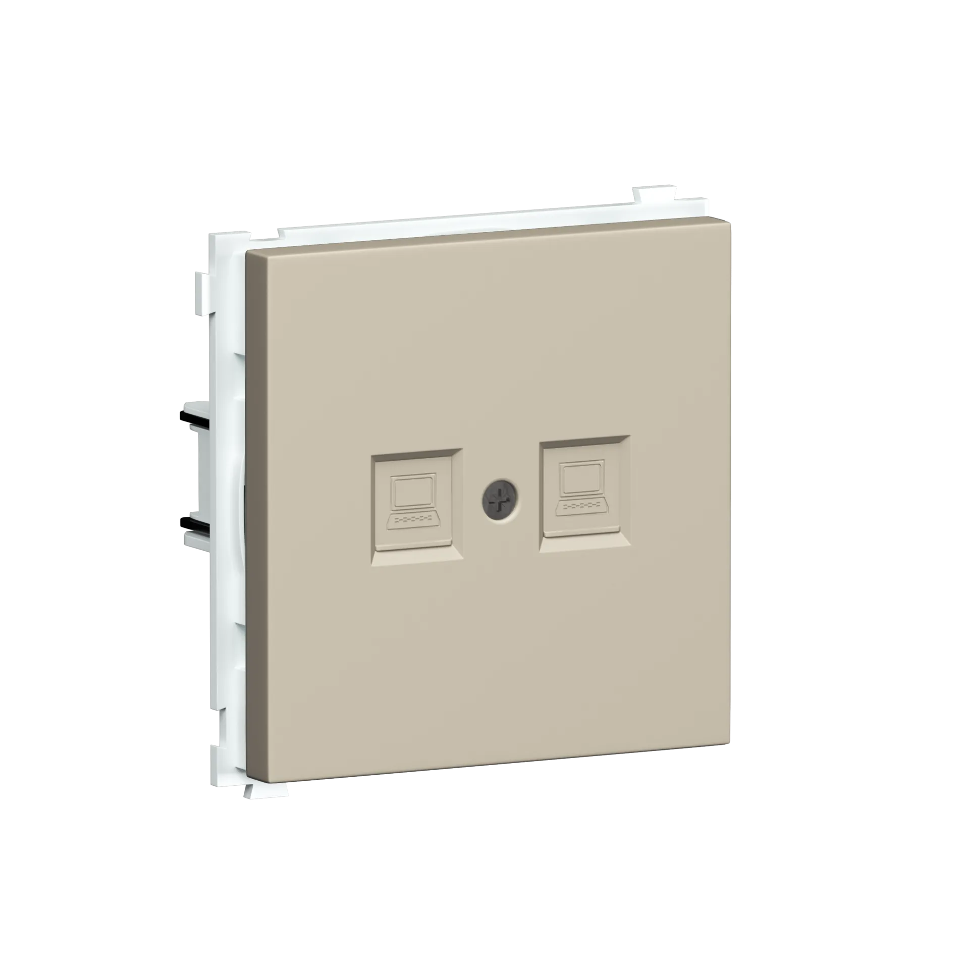 DA16600-DA86935 Компьютерная розетка двойная RJ45 (cat.6/ClassE-8), матовый кашемир Donel R98