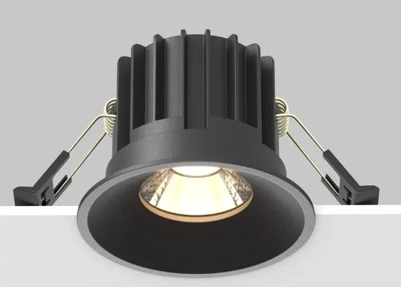 DL058-12W3K-B Встраиваемый Светильник Downlight 3000K 50.0° IP 20 Алюминий LED Черный 12Вт