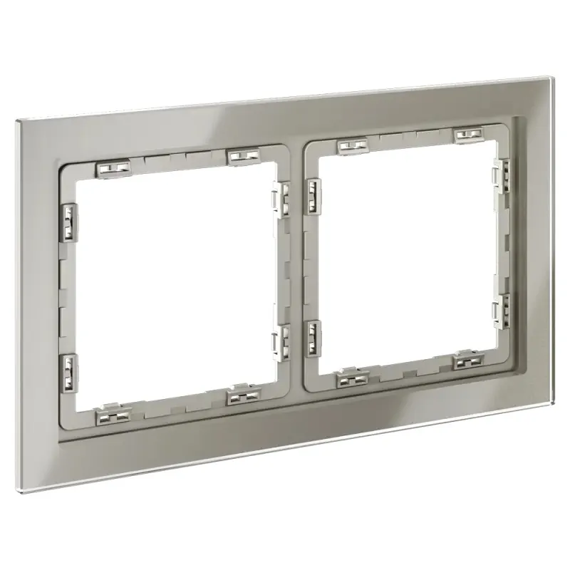 VLS110204 Рамка установочная Voltum S70 Glass на 2 поста ШЁЛК, СТЕКЛО