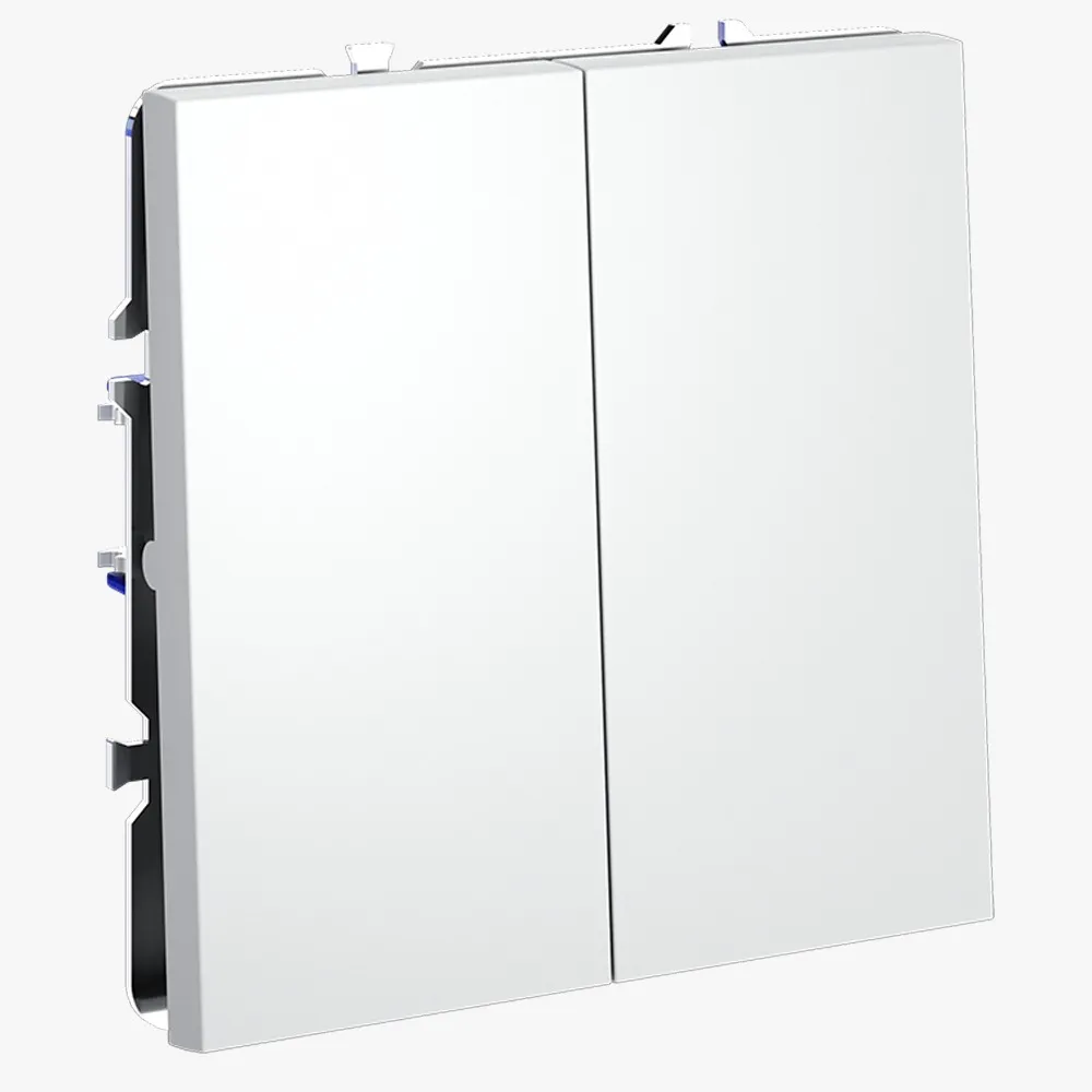 VLS020102 Выключатель встраиваемый VOLTUM S70 двухклавишный 10А, (белый матовый)