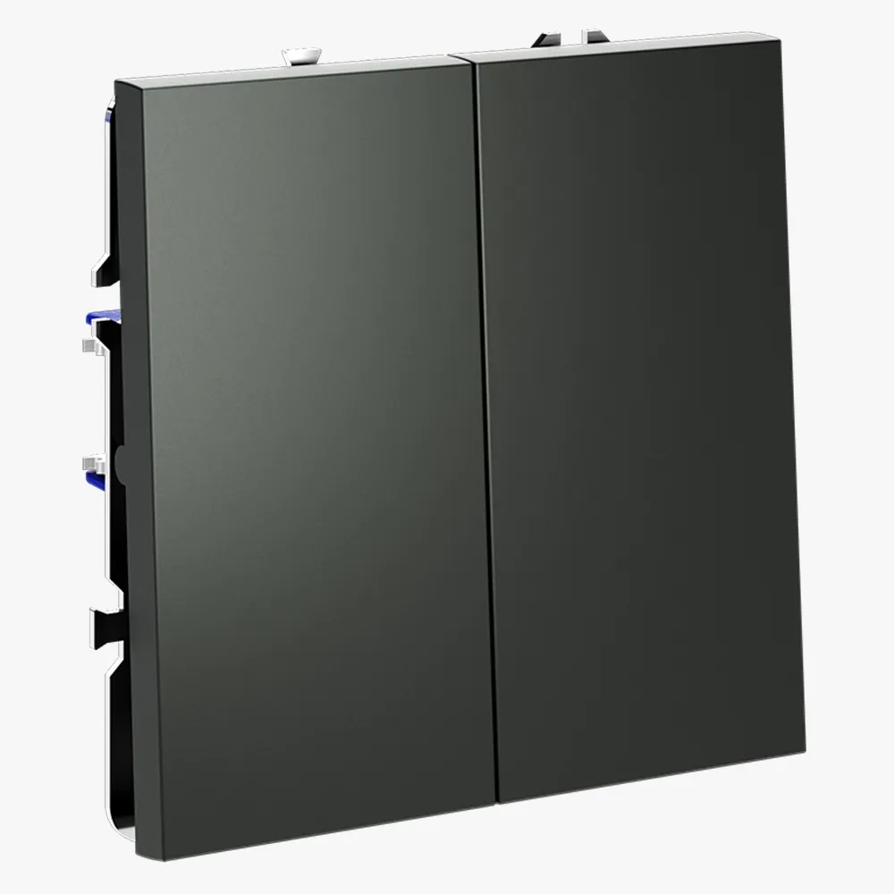 VLS020106 Выключатель встраиваемый VOLTUM S70 двухклавишный 10А, (титан)