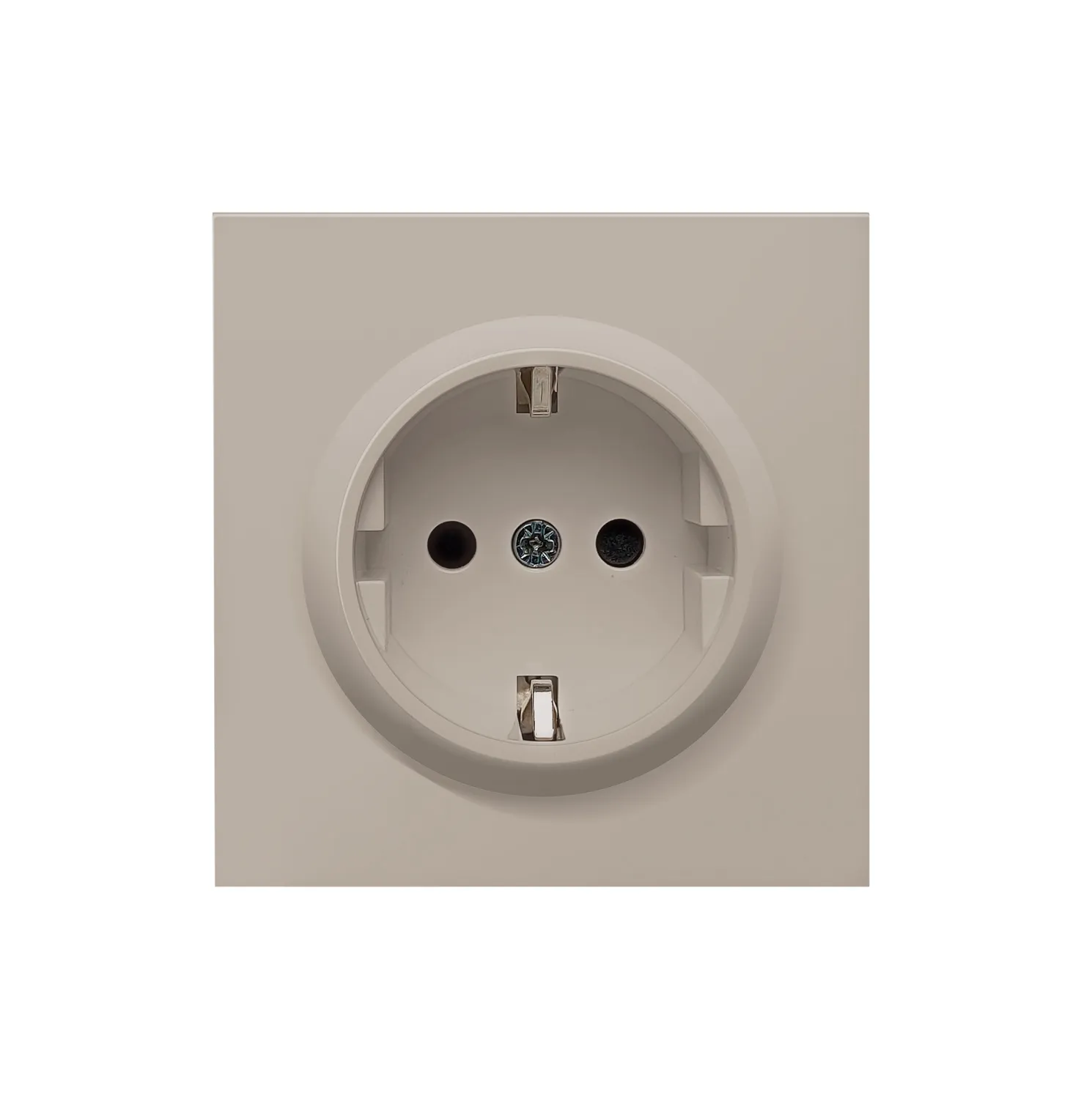 Накладка для розетки Schuko с заземлением со шторками 16A 250 В~, матовый кашемир, серия DA22035